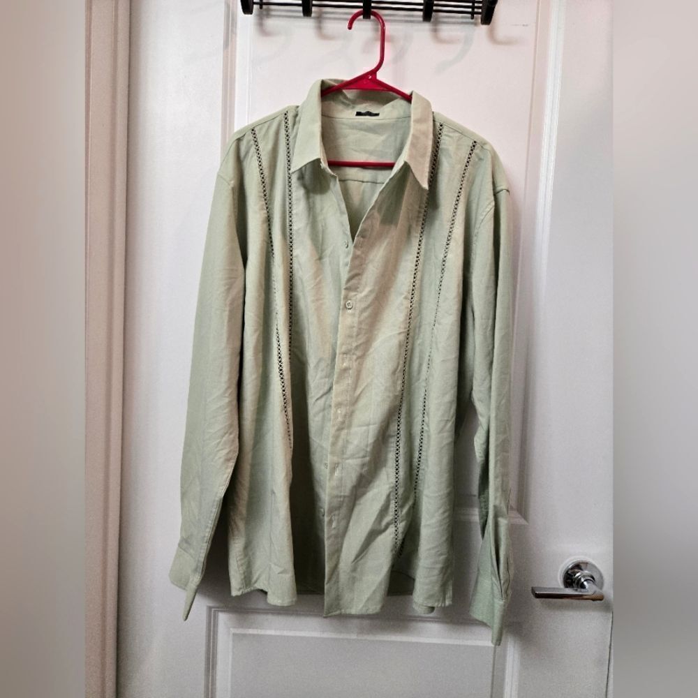 Coofandy embroidered Guayabera long sleeve sz 2xl - Picture 9 of 12